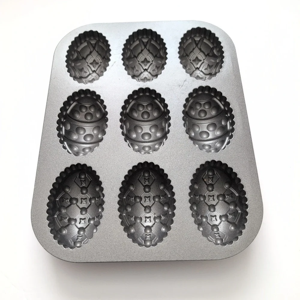 Nordic Ware Egg Muffin Pan Easter Baking Cast Aluminum‎ 9 Casts Spring Brunch